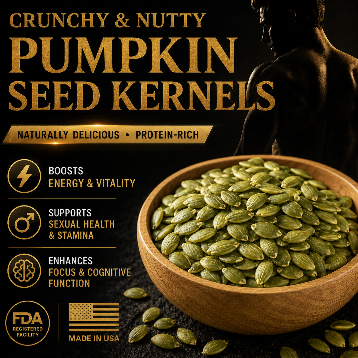 🌿🥇Ultimate Testosterone Boost Formula 🚀🦍Nutrient-Dense Roasted Pumpkin Seeds for Enhanced Bedroom Performance | Support Vitality, Endurance & Natural Male Confidence Daily-ABB8