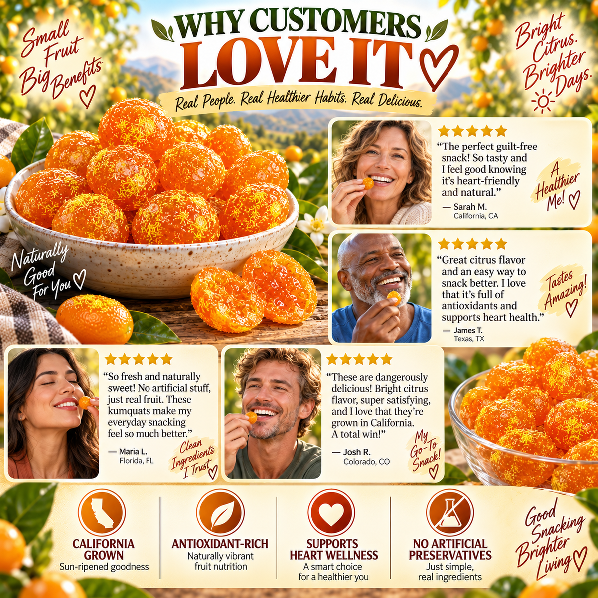 🍊 California Dried Kumquats — Bright Citrus Goodness for Everyday Heart & Circulation Wellness-XA