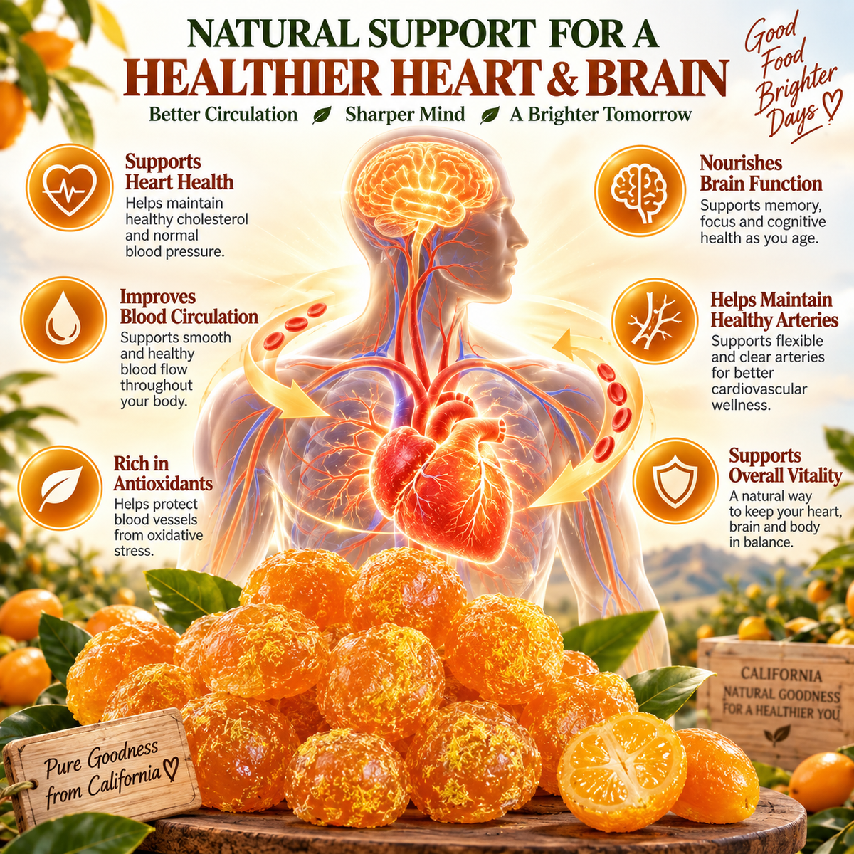🍊 California Dried Kumquats — Bright Citrus Goodness for Everyday Heart & Circulation Wellness-XA