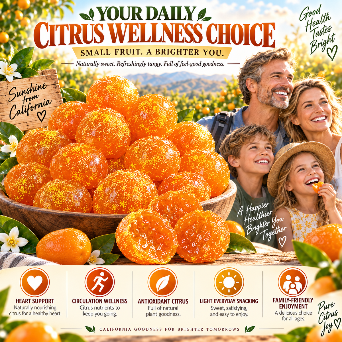 🍊 California Dried Kumquats — Bright Citrus Goodness for Everyday Heart & Circulation Wellness-XA