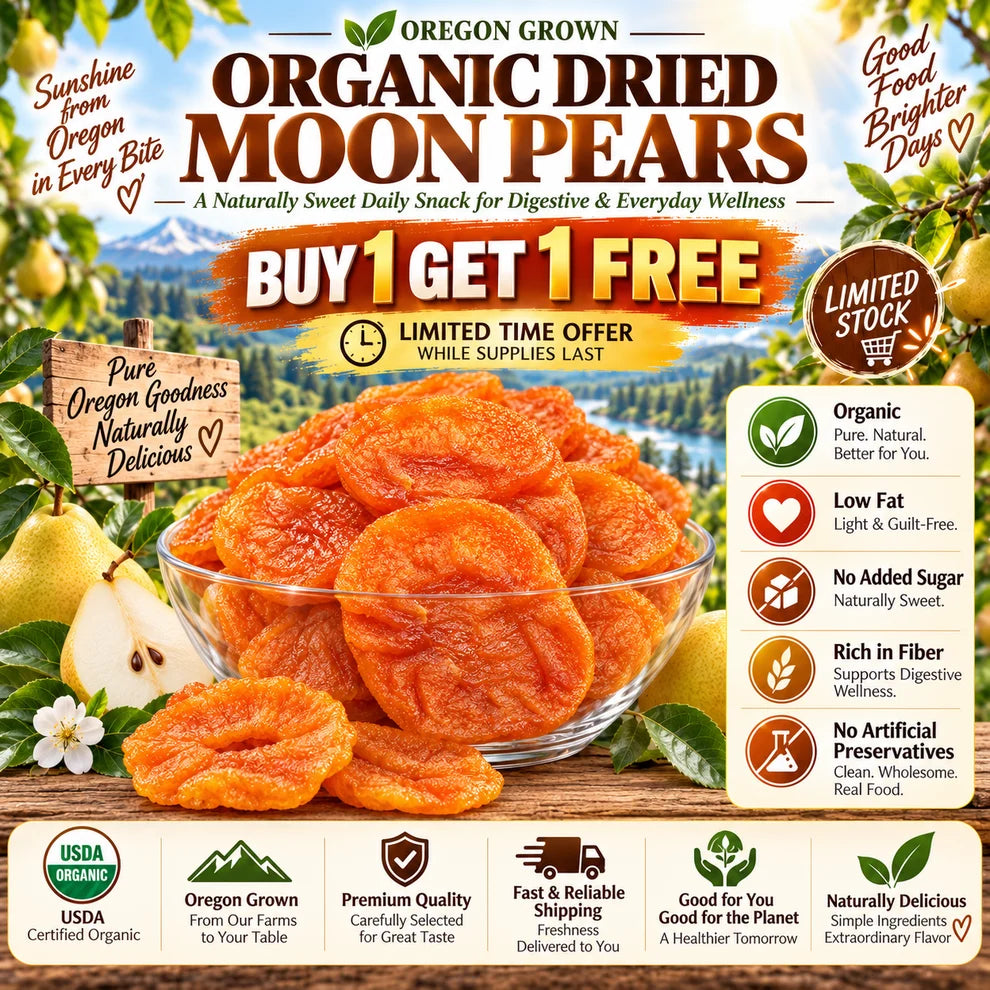 🍐 Premium Dried Pear Slices 🍀 A Sweet, Natural Way To Support Prostate Wellness, Balanced Blood Sugar & Heart-Healthy Habits-XA