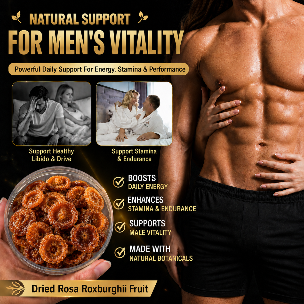 🔥🍊 Natural Support for Men’s Energy & Stamina — Premium Rosa Roxburghii Slices for Everyday and Bedroom Confidence