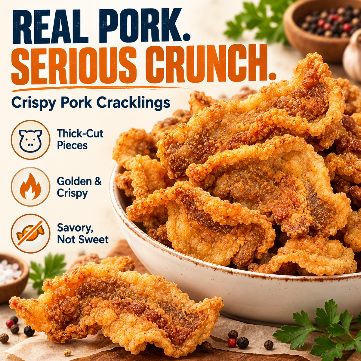🥇Premium Crispy Pork Chips – Supports Heart Health Management & Blood Sugar Balance-XA