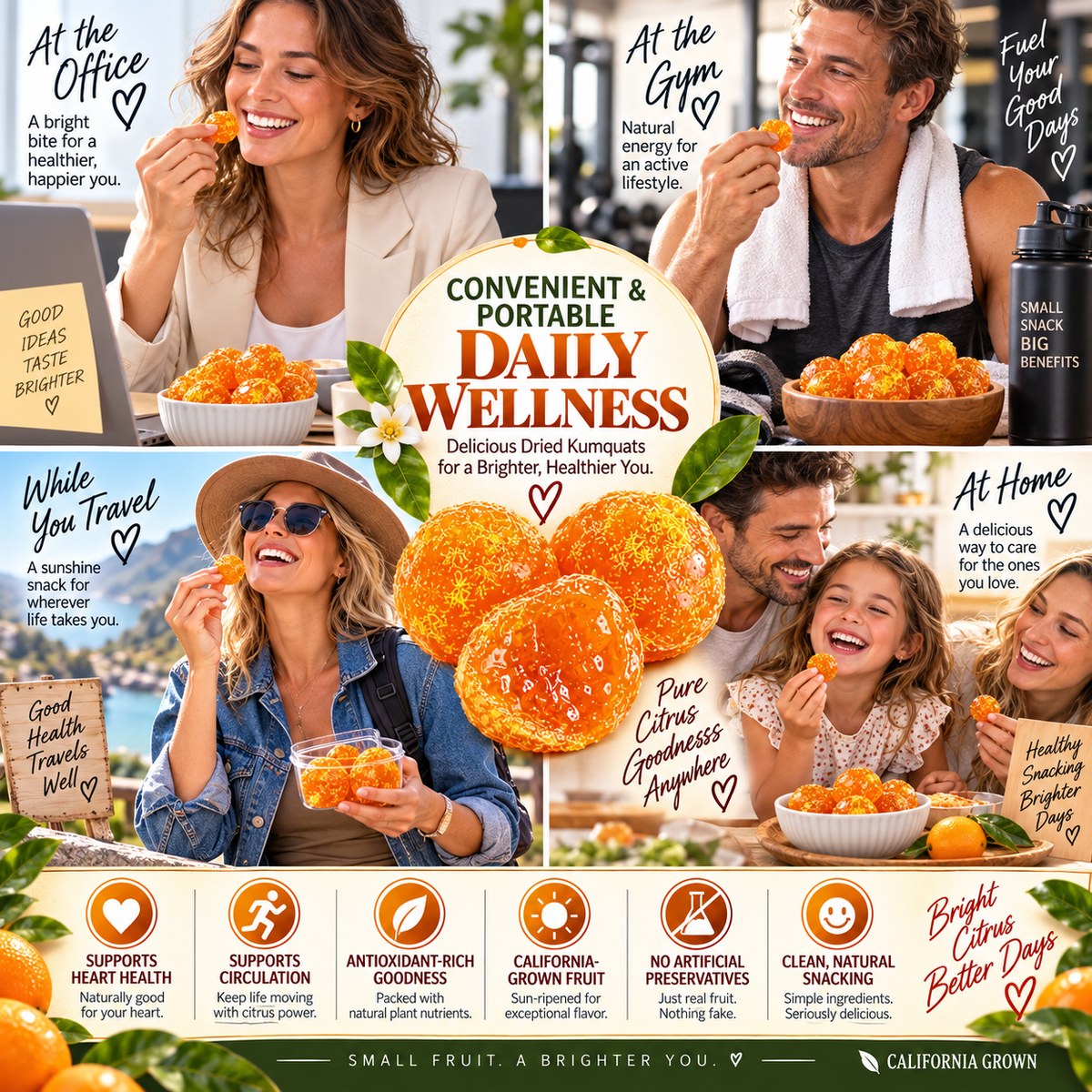 🍊 California Dried Kumquats — Bright Citrus Goodness for Everyday Heart & Circulation Wellness-XA