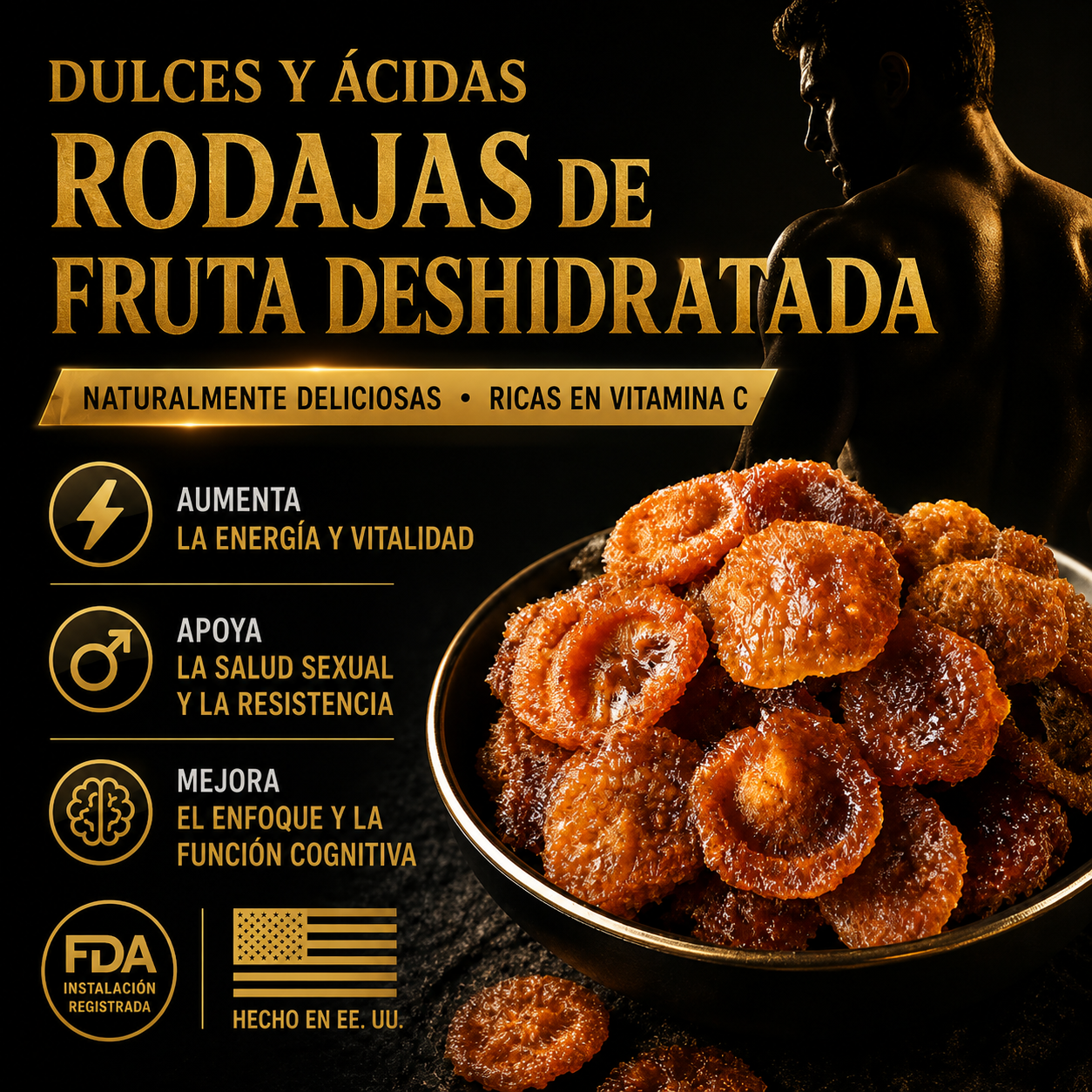 ✅🍆 Renacimiento Definitivo de la Testosterona 🏆🪽Rodajas de Rosa Roxburghii Ricas en Antioxidantes para un Mejor Rendimiento en la Intimidad | Apoya Naturalmente la Energía, la Resistencia y la Confianza en el Dormitorio - ABB8