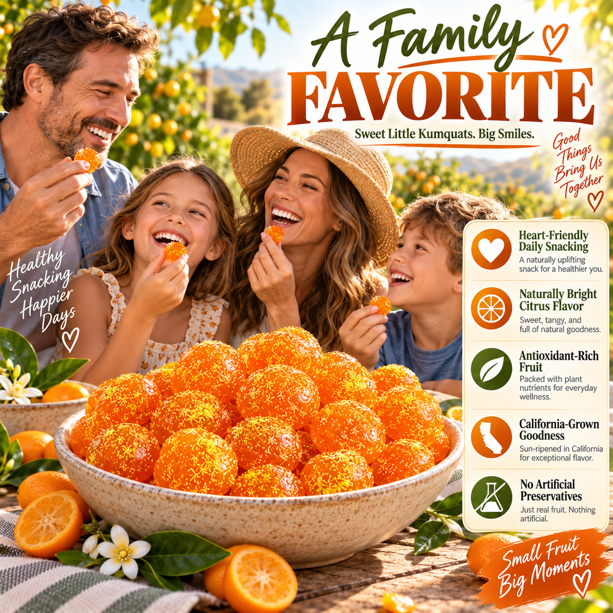 🍊 California Dried Kumquats — Bright Citrus Goodness for Everyday Heart & Circulation Wellness-XA